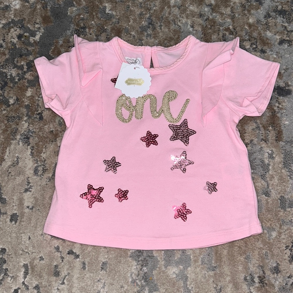 NWT Mud Pie “one” birthday shirt
